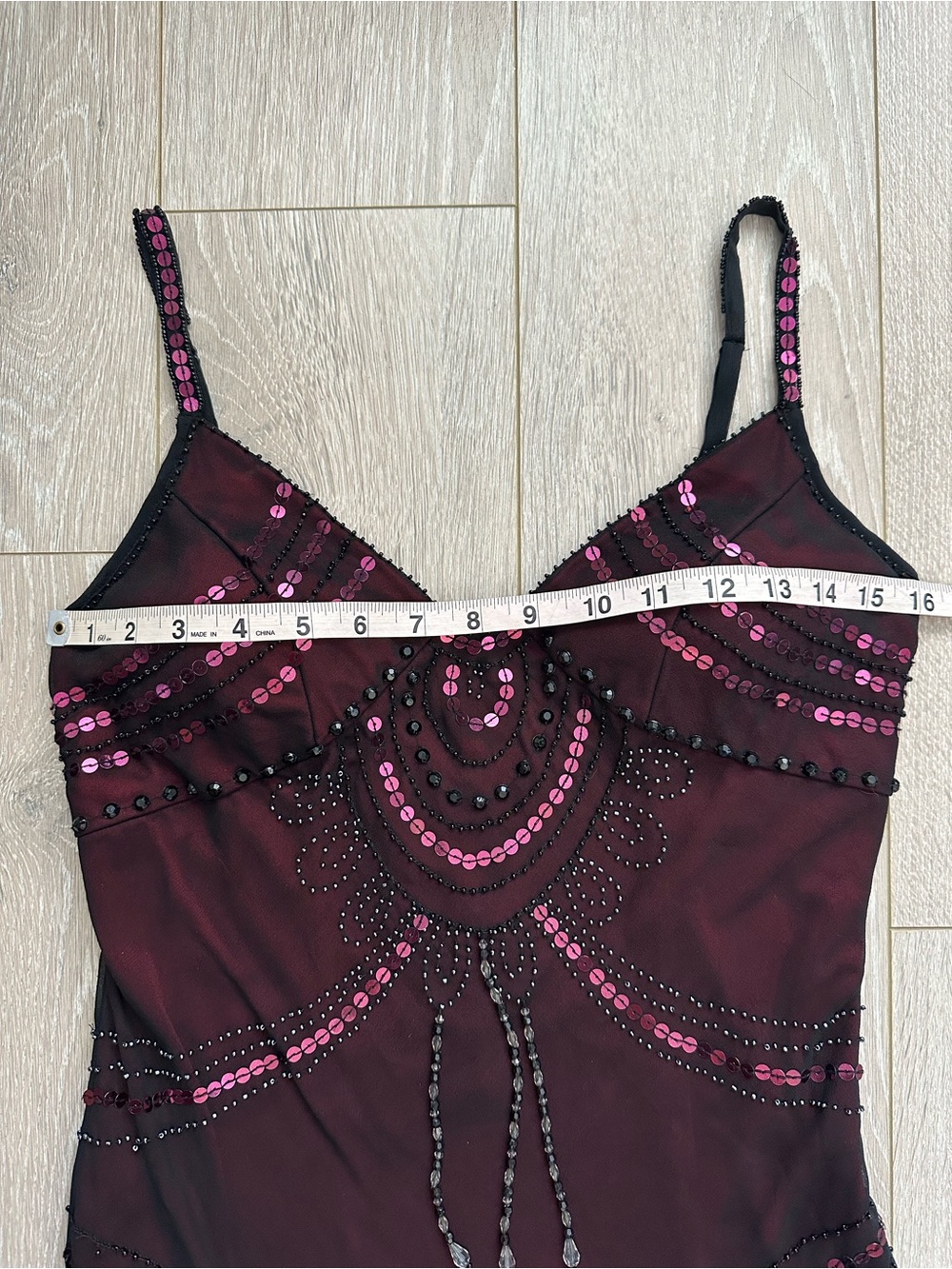 Vintage Sue Wong Nocturne Dress Silk Beaded Sequins 90s Y2K Vampy Flapper Sz 6 - Picture 9 of 12